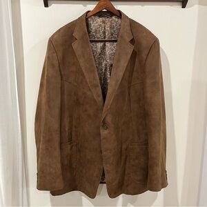Brown suede, leather blazer